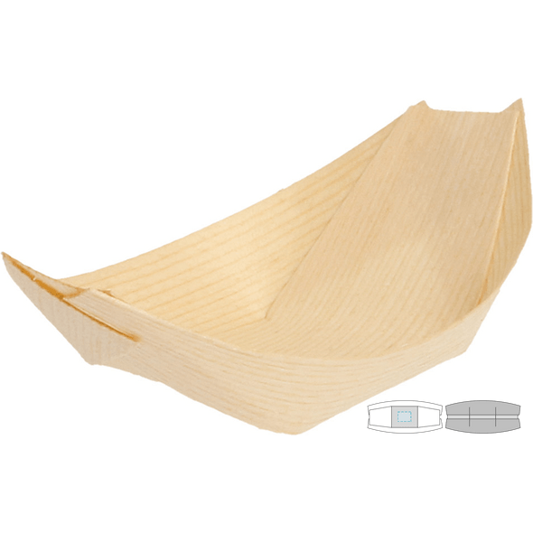 Barquetas de Casca de Pinheiro em forma de barco